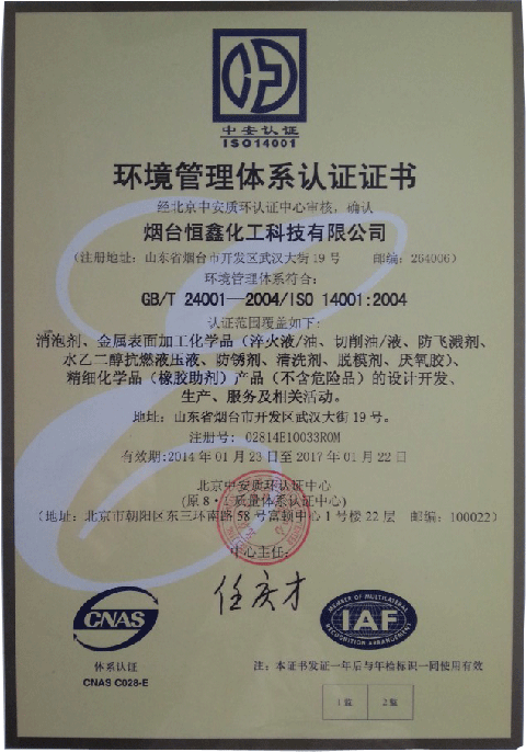 公海堵船710官方网站通过ISO14001环境管理体系认证